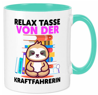 Relax Tasse: Kraftfahrerin | Lastwagen LKW Geschenkidee Humor Tasse
