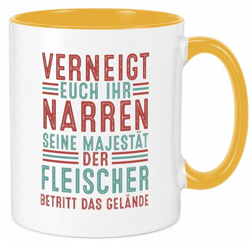 Verneigt euch: Fleischer | Schlachterei v2 lustig Humor Geschenkidee Geschenk Tasse