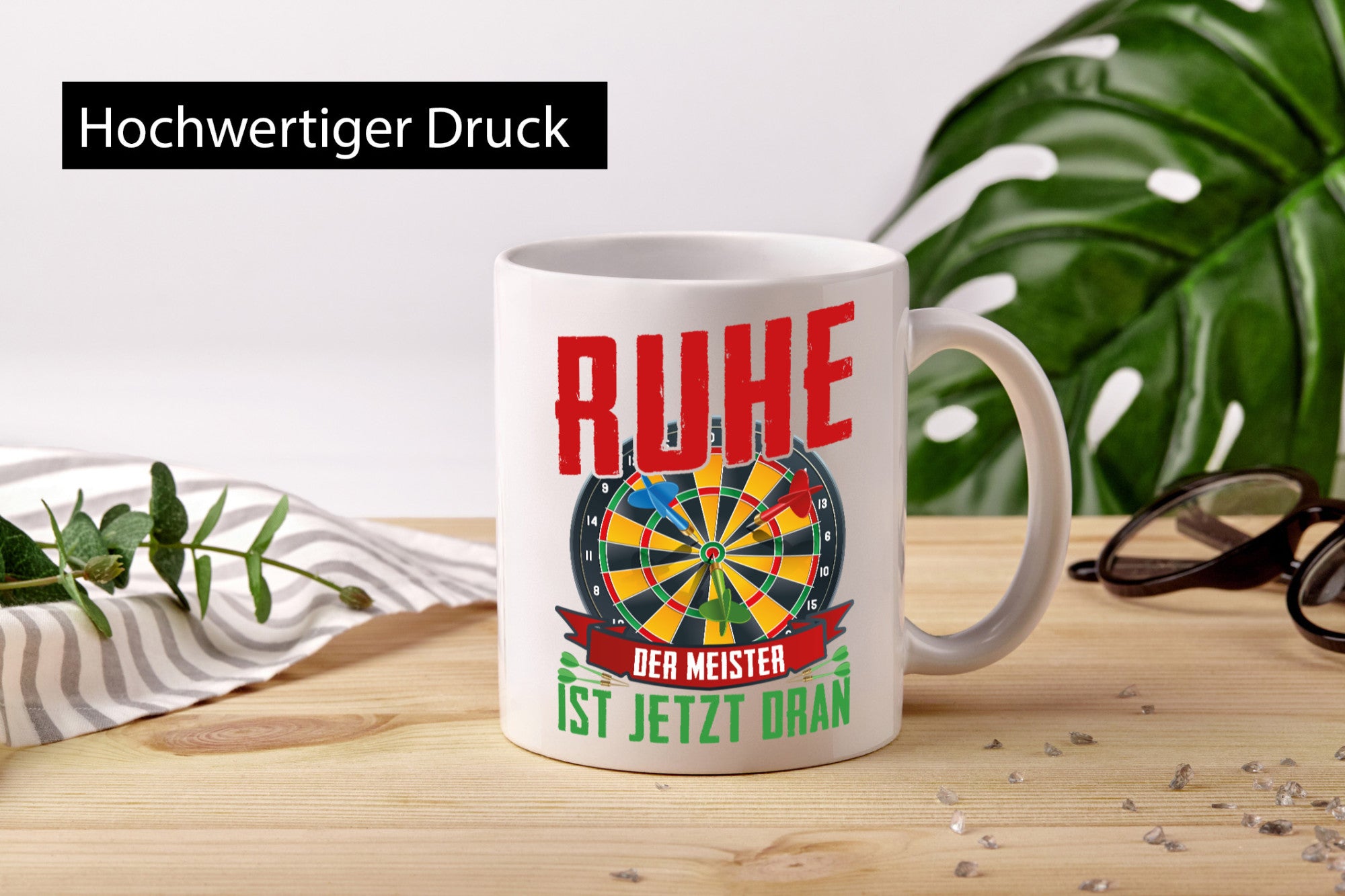 Ruhe der Meister ist dran | Dart Dartspieler Geschenkidee Humor Tasse