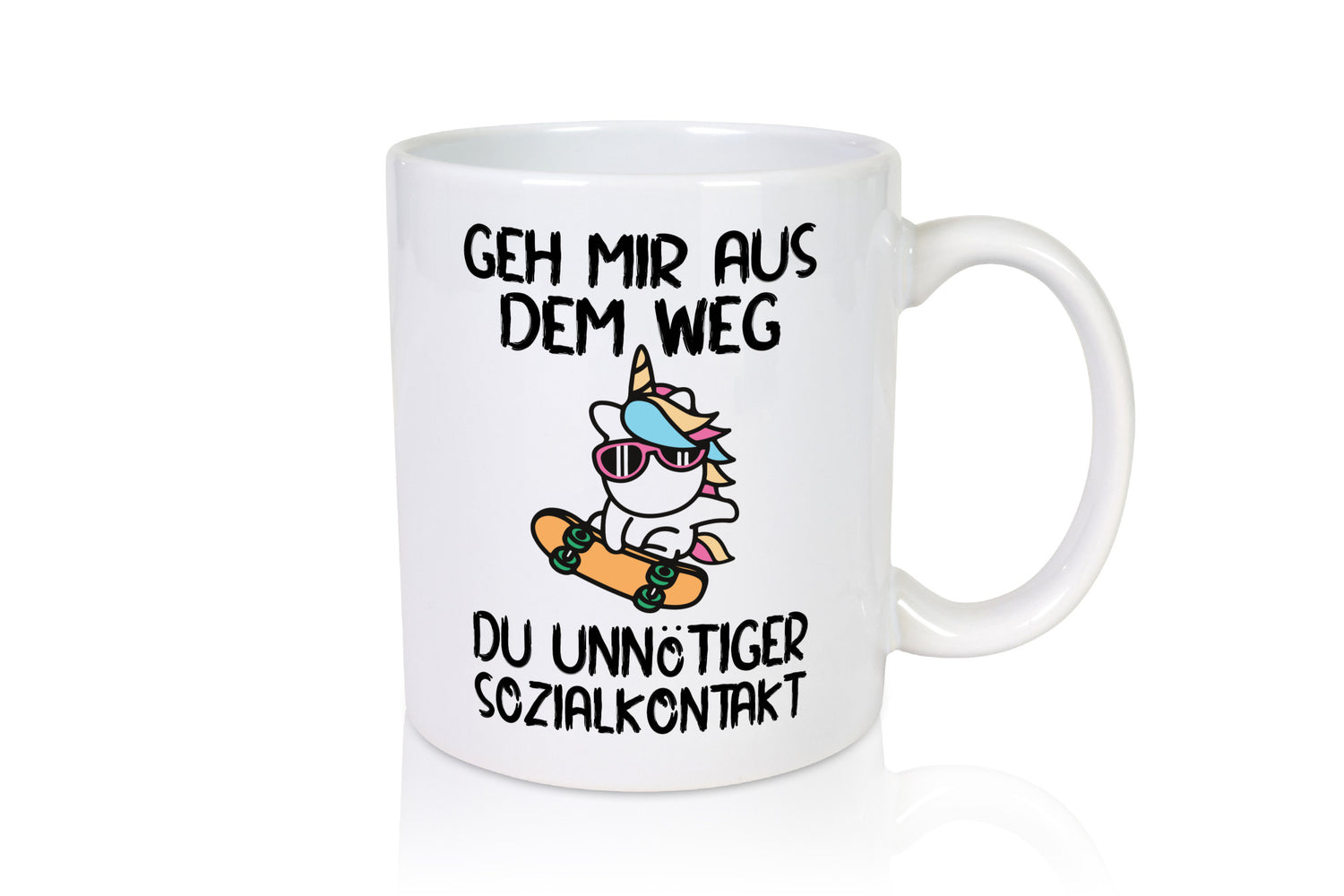 Aus dem Weg, Sozialkontakt | Einhorn Skateboard Geschenk Humor Geschenkidee