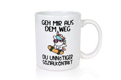 Aus dem Weg, Sozialkontakt | Einhorn Skateboard Geschenk Humor Geschenkidee