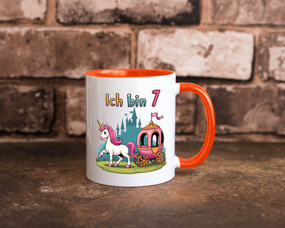 7. Geburtstag | Prinzessin in Kutsche Einhorn lustiger Spruch Geschenk
