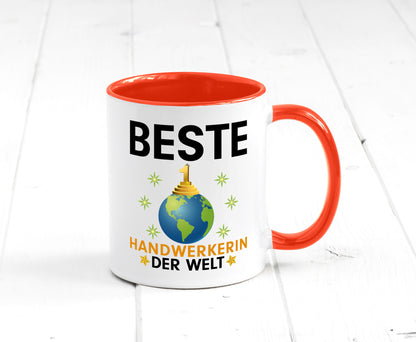Welt Beste Handwerkerin | Handwerkerinnen lustiger Spruch Geschenk Humor Tasse