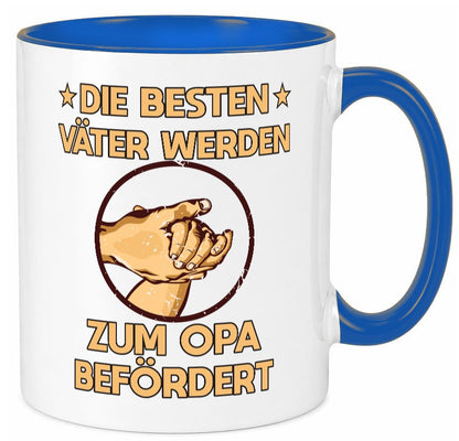 Besten Väter werden zum Opa befördert | Zwei Hände Geschenkidee Familie Humor Tasse