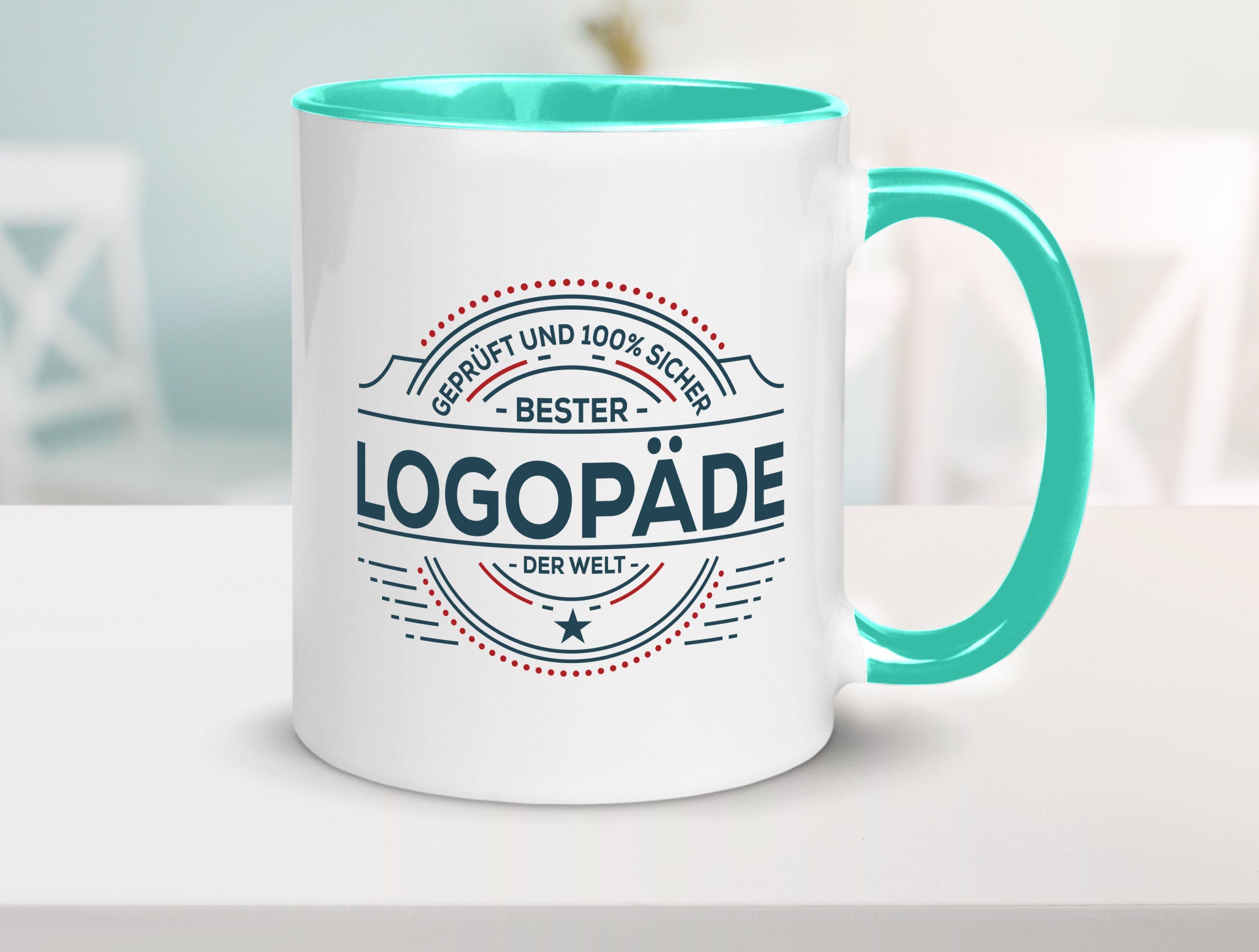 Geprüft und sicher: Logopäde | Sprachtherapie Geschenkidee Humor Tasse