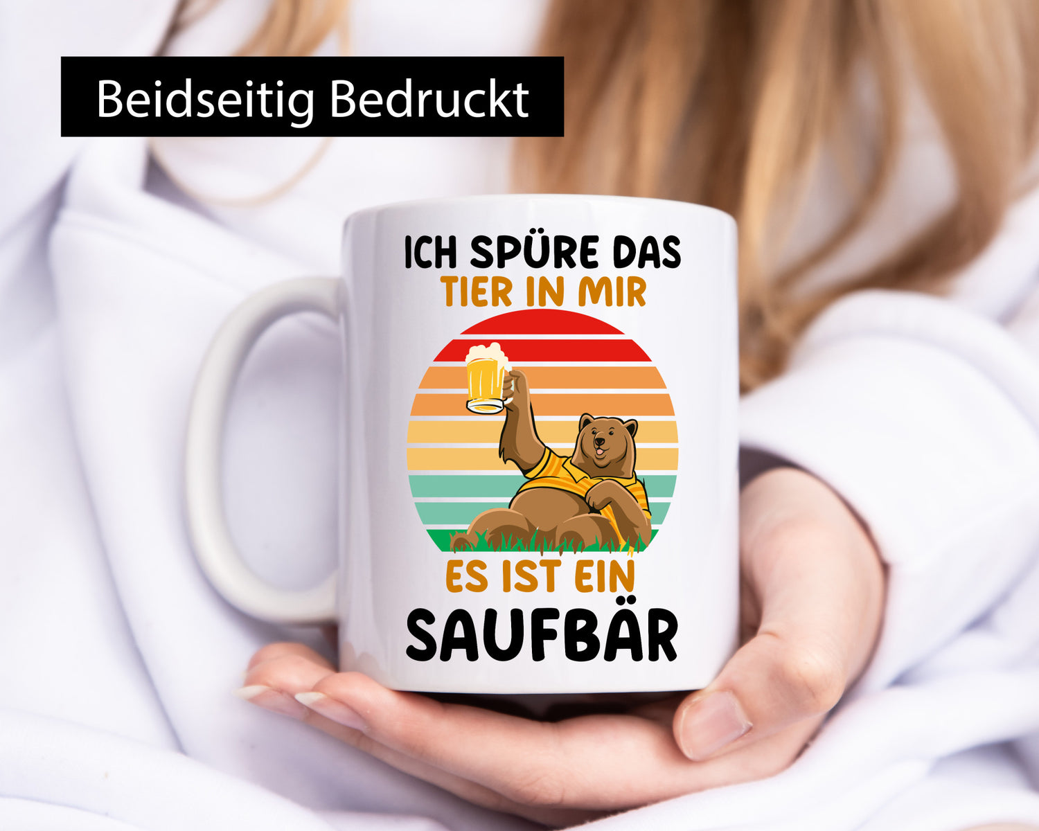 Ich spüre das Tier in mir | Saufbär Bier Vintage v2 Geschenk Tierliebhaber