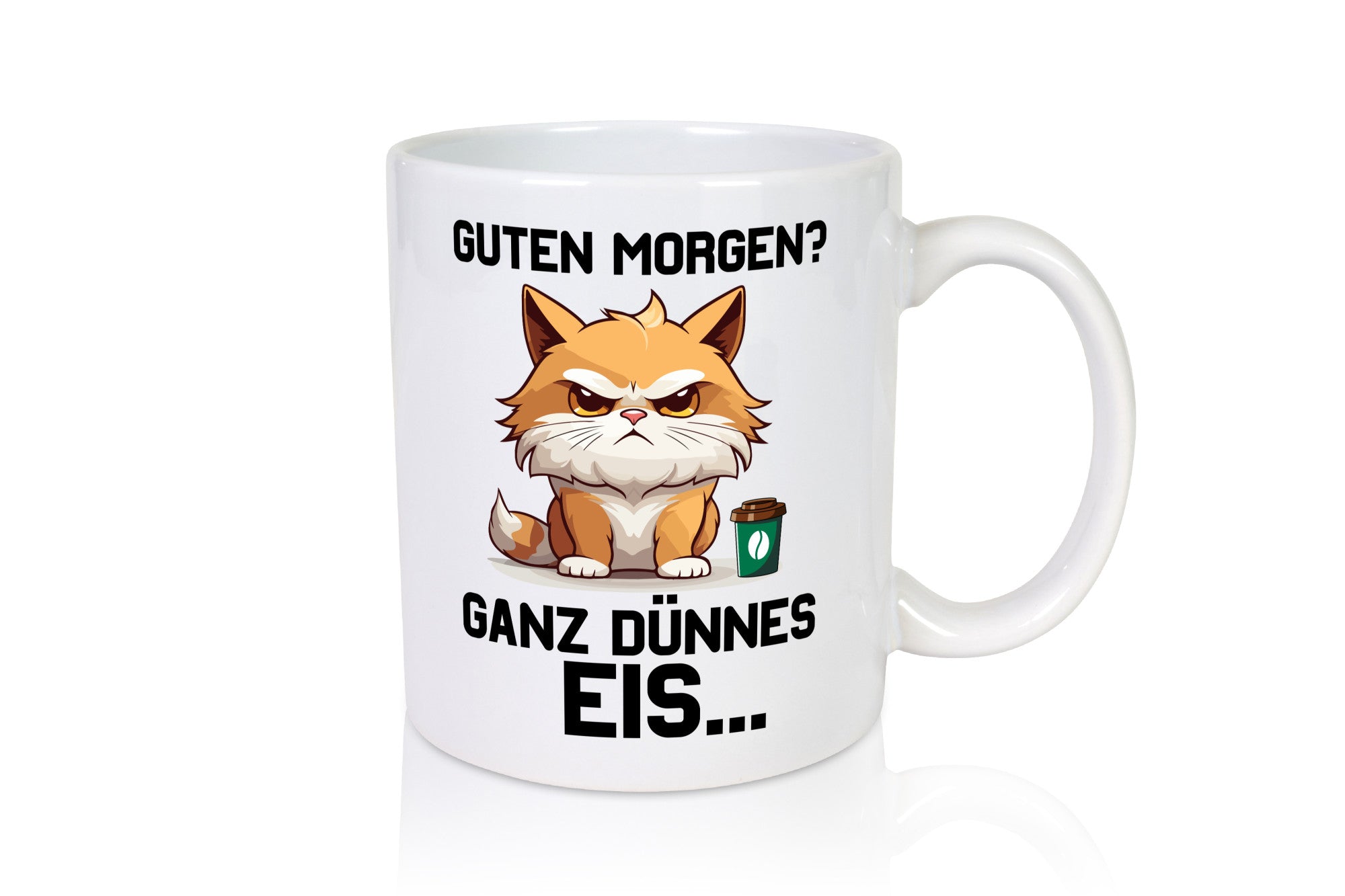 Guten Morge! Ganz dünnes Eis | Katze Morgen muffel Humor Tierliebhaber
