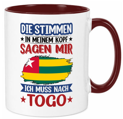 Togo | Urlaub Stimmen in meinem Kopf Traumland Humor Geschenkidee Tasse