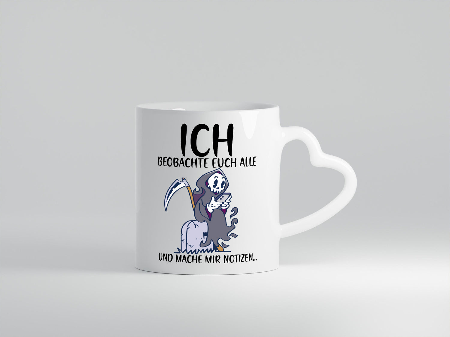 Ich beobachte euch | Sensenmann Sense Skelett Humor Geschenkidee Tasse