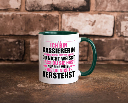 Löse Probleme: Kassiererin v2 lustiger Spruch Geschenk Humor Geschenkidee Tasse