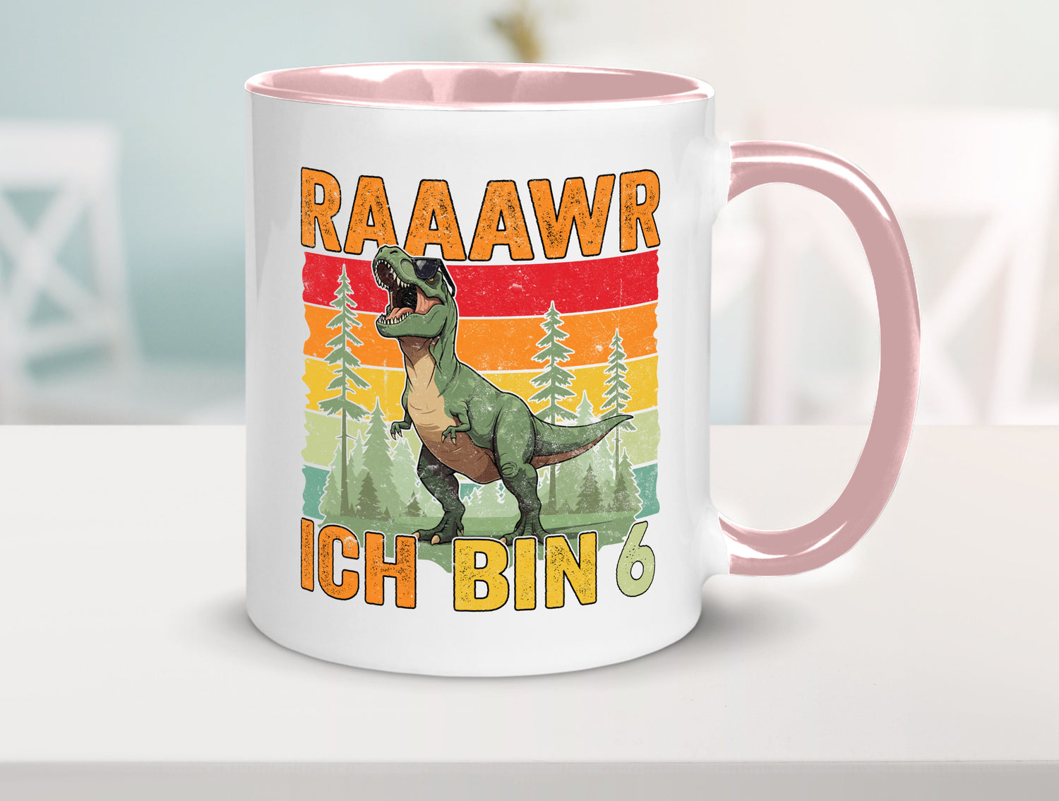 6. Geburtstag | 6 Jahre rarrrr ich bin Dinosaurier Humor Geschenkidee Tasse