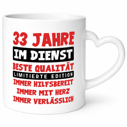 33 Jahre im Dienst | Jubiläum Arbeit v9 Geschenkidee Kollegen Büro Humor Tasse