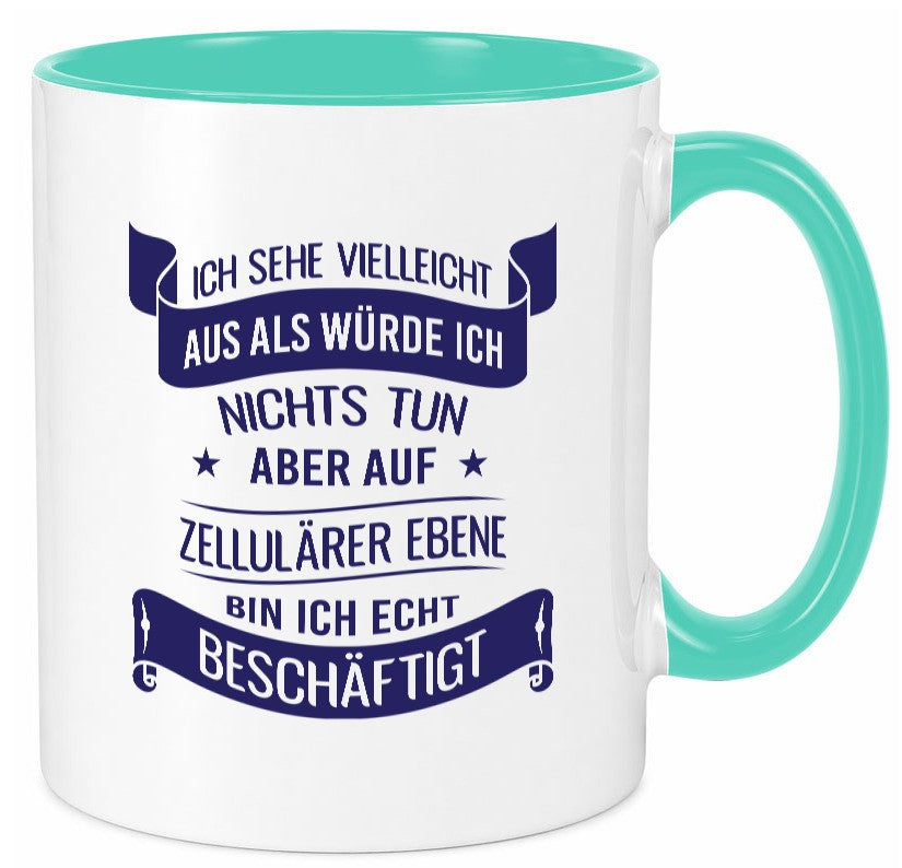 Sehe aus als würde ich nichts tun, bin beschäftigt | Sterne Geschenk Humor Tasse