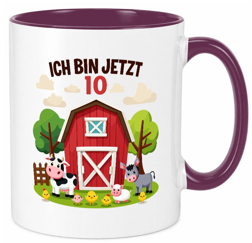 10. Geburtstag | 9 Jahre Bauernhof und Tiere Geschenk Geschenkidee lustiger Tasse