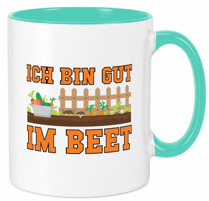 Gut im Beet | Gärtnern Pflanzen Zaun Gemüse Geschenk Humor Geschenkidee Tasse