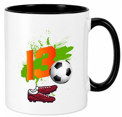 13. Geburtstag | Jungen Fußball Fußballspieler Humor Geschenkidee Tasse