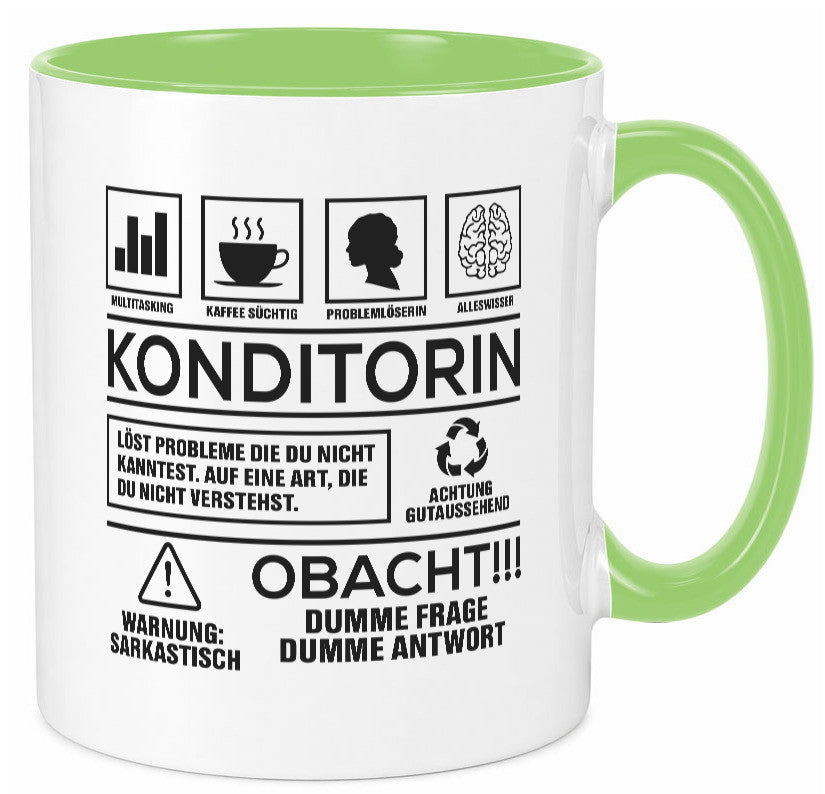 Achtung Probleme Konditorin | Konditorei lustiger Spruch Geschenk Humor