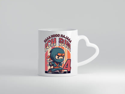4. Geburtstag | Ninja Junge 4 Jahre lustiger Spruch Geschenk Geschenkidee Tasse