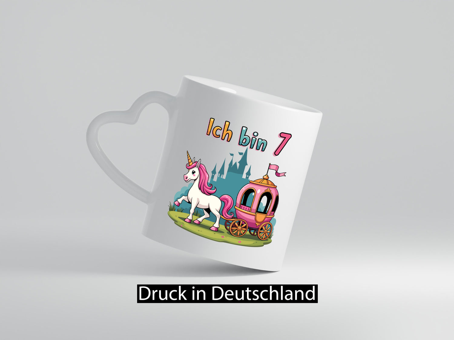 7. Geburtstag | Prinzessin in Kutsche Einhorn lustiger Spruch Geschenk