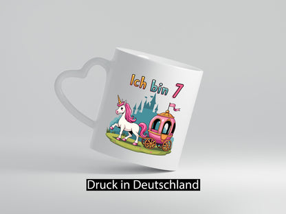 7. Geburtstag | Prinzessin in Kutsche Einhorn lustiger Spruch Geschenk