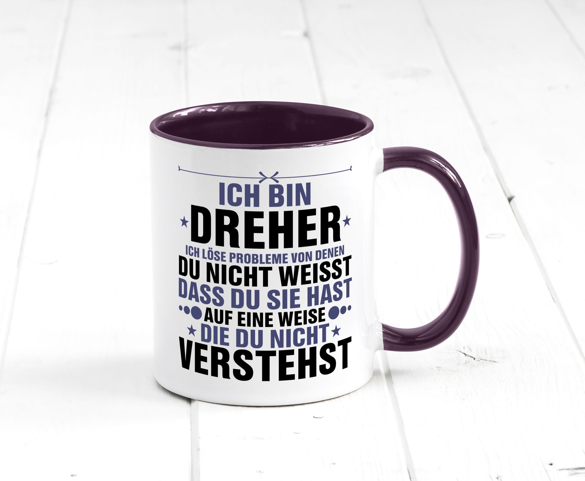 Löse Probleme: Dreher | Fräser lustiger Spruch Geschenk Humor Geschenkidee Tasse