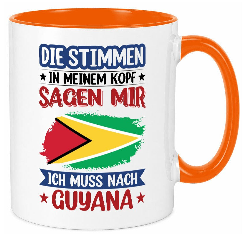 Guyana | Urlaub Stimmen in meinem Kopf Traumland lustig Humor Geschenkidee Tasse