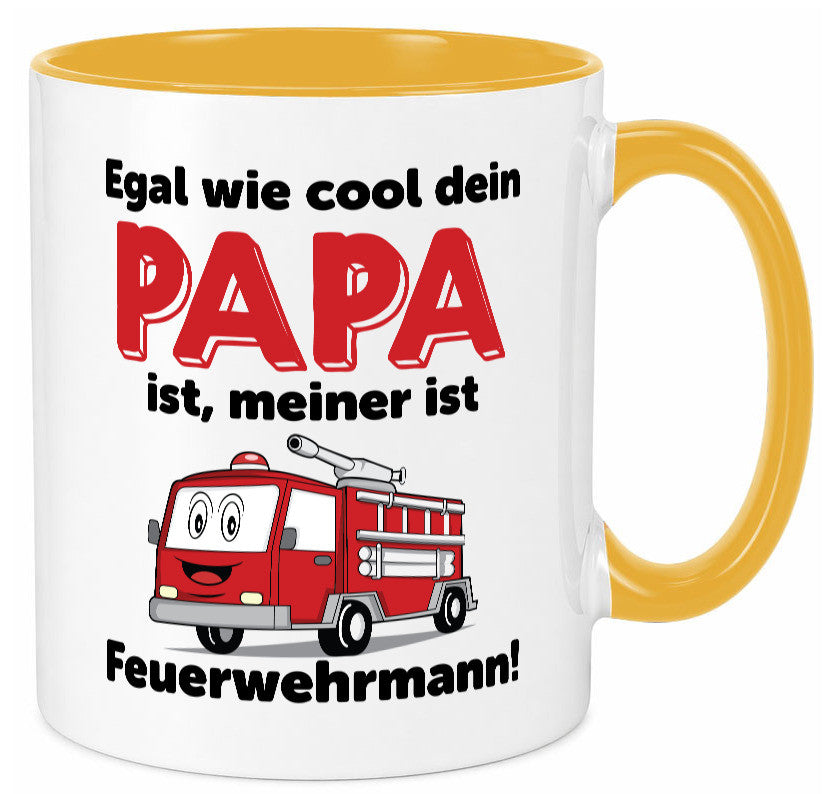Cooler Papa | Feuerwehrmann Bester der Welt Humor Geschenkidee Tasse