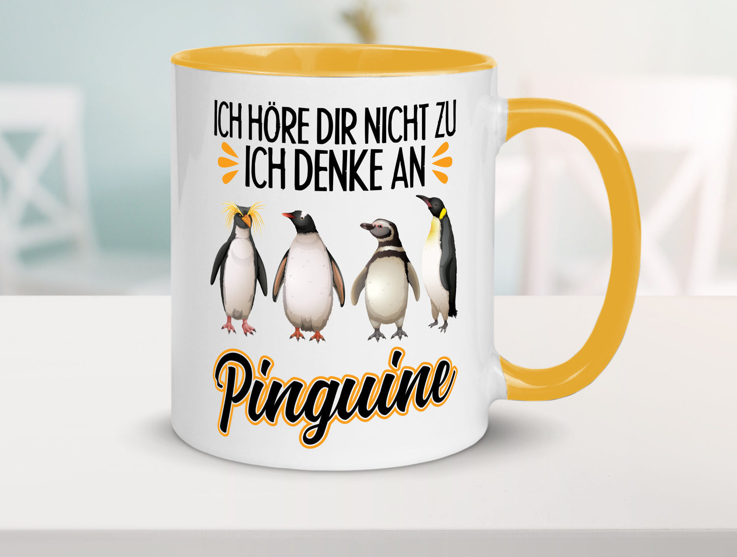 Ich denke an Pinguine Geschenkidee Humor Tasse