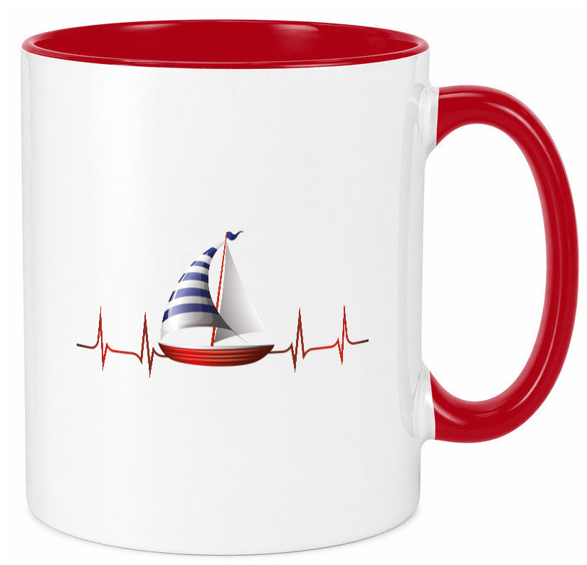 Segelboot Herzschlag | Segler segeln Boot Kapitän Geschenk Humor Geschenkidee