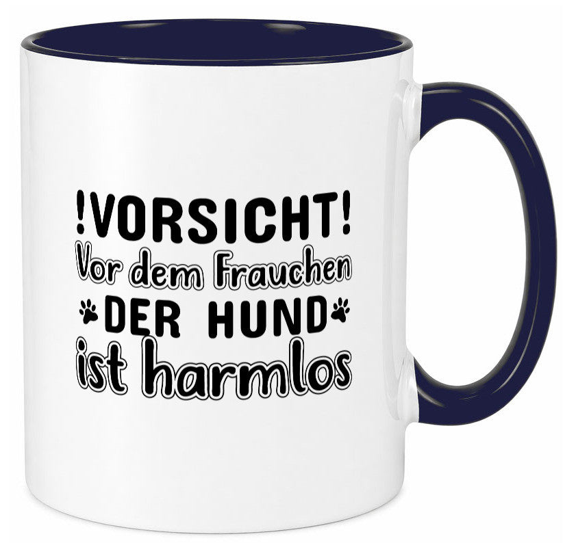 Vorsicht vor dem Frauchen | Hundebesitzerin Pfoten Geschenkidee Tierliebhaber Tasse