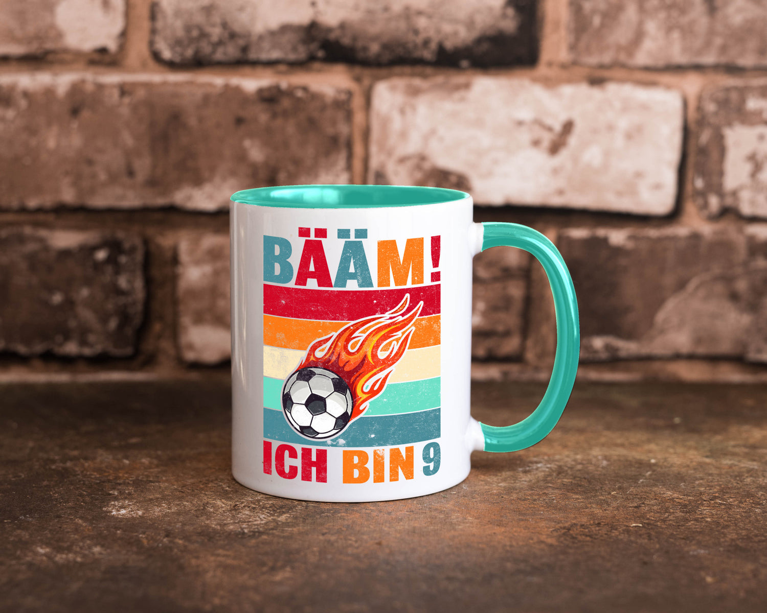 9. Geburtstag | Bääm ich bin 9 Fußball Geschenkidee Humor Tasse