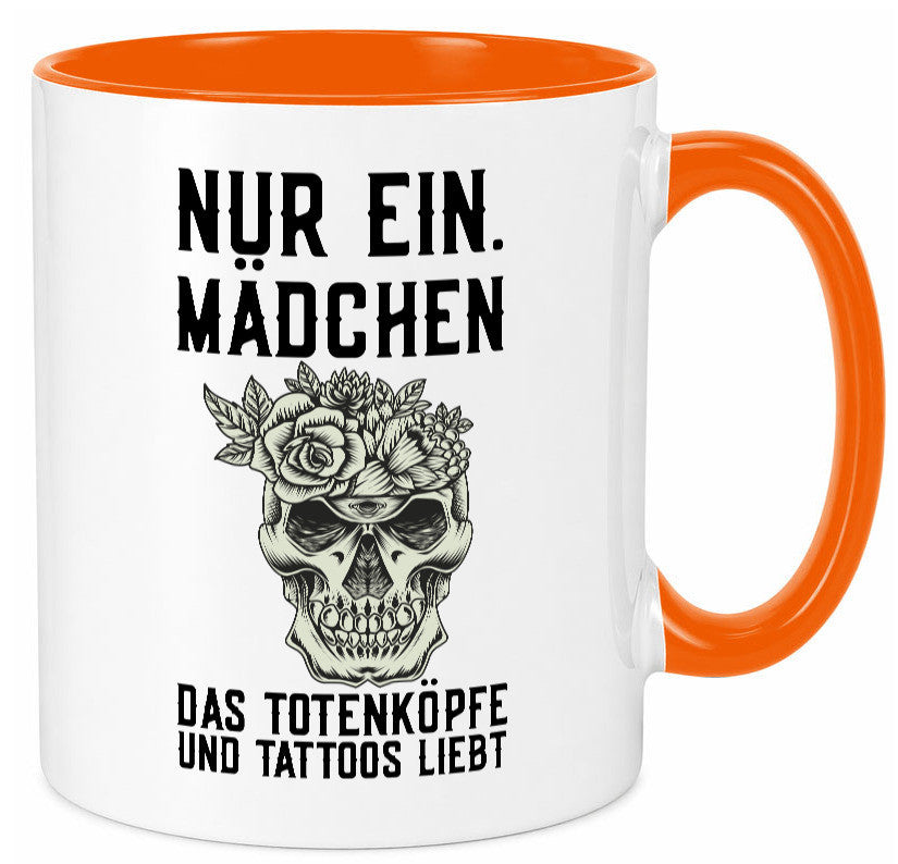 Mädchen |Tattoos und Totenköpfe | Tätowieren Rockabilly Humor Geschenkidee Tasse