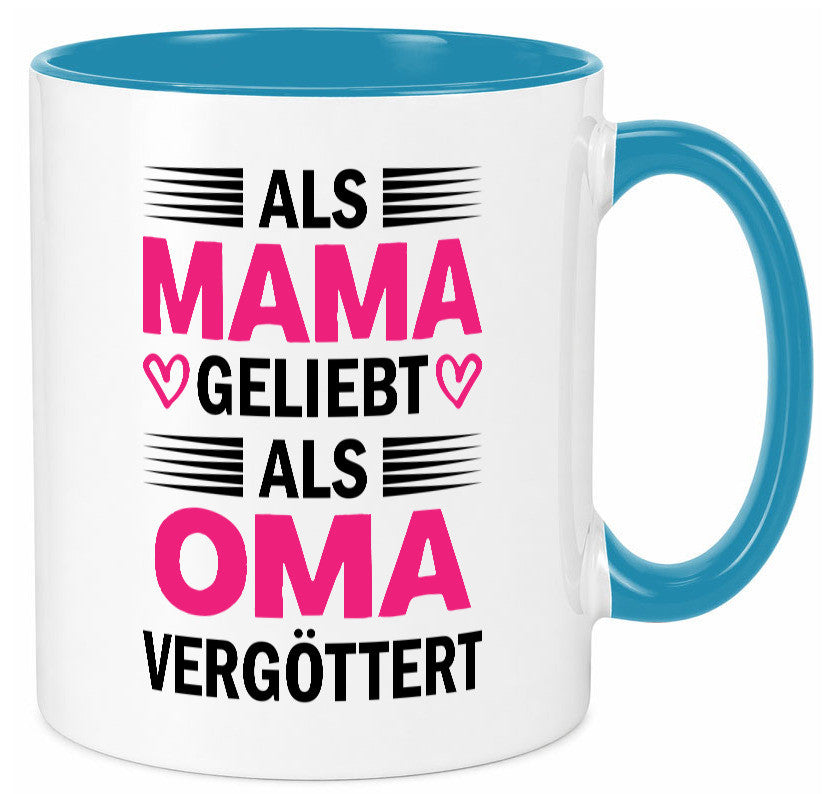 Als oma Vergöttert | Muttertag mama Großmutter Humor Familie Geschenkidee Tasse