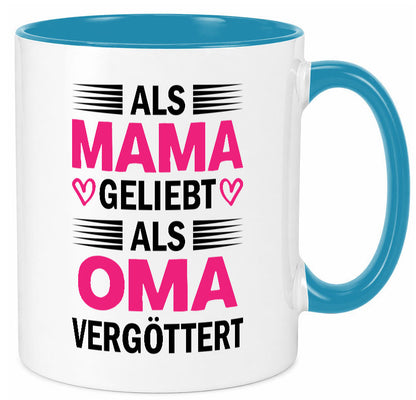 Als oma Vergöttert | Muttertag mama Großmutter Humor Familie Geschenkidee Tasse