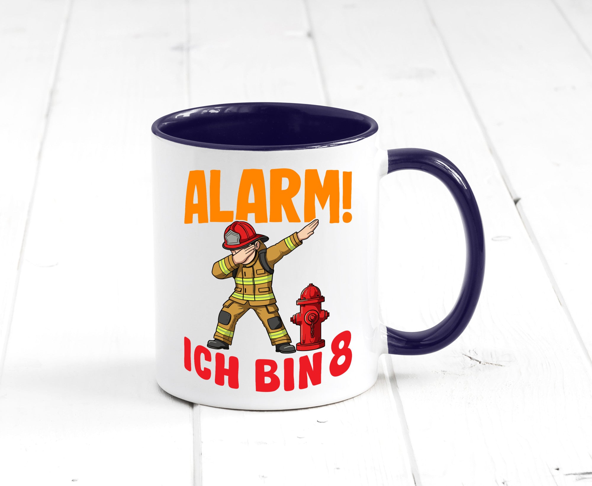 8. Geburtstag | 8 Jahre Feuerwehr Junge lustig Geschenkidee Geschenk Tasse