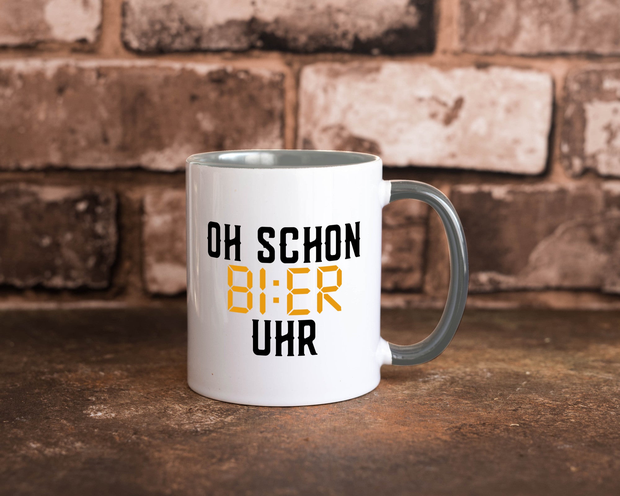 Oh schon Bier Uhr | Biertrinker Party Feiern Pils Humor Geschenkidee Tasse