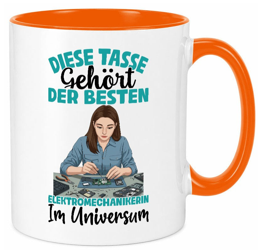 Im Universum: Elektromechanikerin | Mechanikerin lustig Humor Geschenkidee Tasse