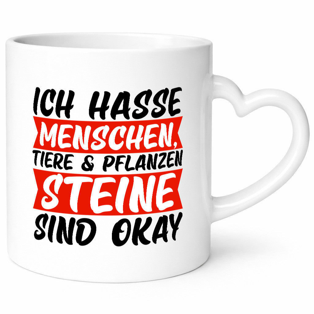 Ich hasse Menschen | Steine Sarkasmus witziger Spruch lustig Humor Geschenkidee