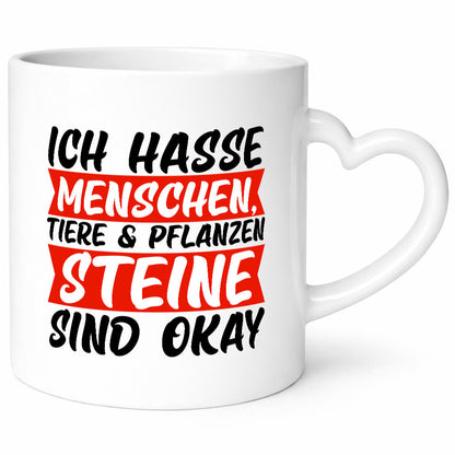 Ich hasse Menschen | Steine Sarkasmus witziger Spruch lustig Humor Geschenkidee