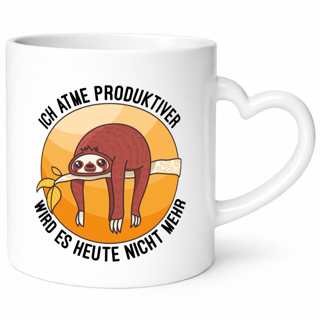 Ich atme produktiver | Arbeit Faultier Bürotasse lustig Kollegen Büro Geschenk