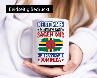 Dominica | Urlaub Stimmen in meinem Kopf Traumland Geschenkidee Humor Tasse