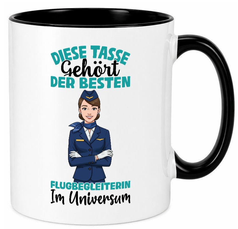 Im Universum: Flugbegleiterin | Stewardess Flughafen lustig Humor Geschenkidee Tasse
