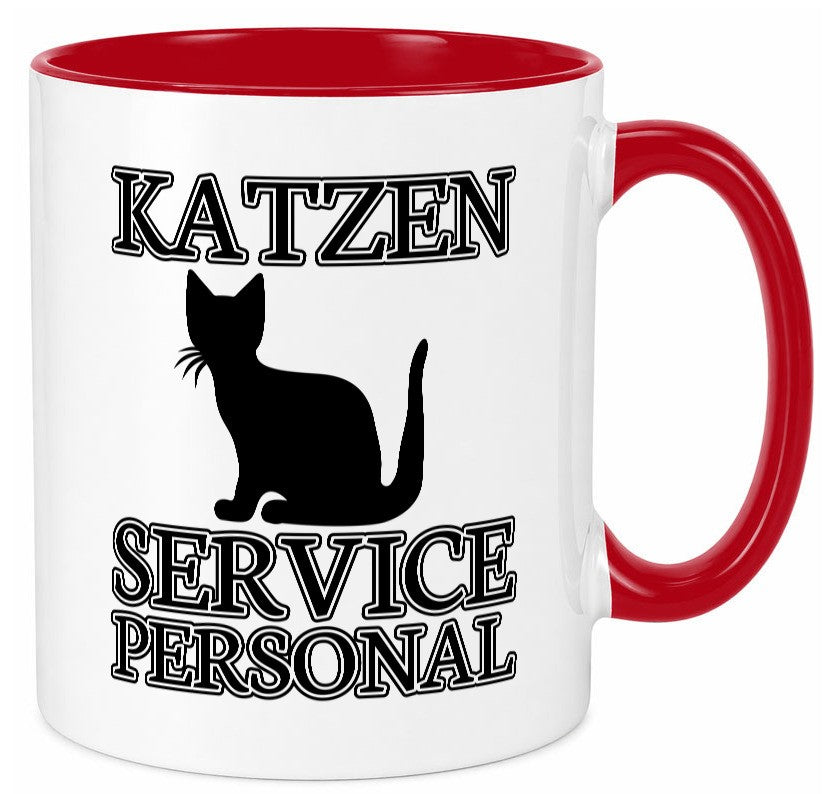 Katzen Service Personal | Katzenbesitzer Tasse Humor lustiger Spruch Geschenk