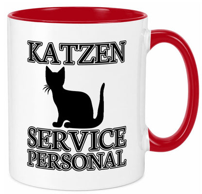 Katzen Service Personal | Katzenbesitzer Tasse Humor lustiger Spruch Geschenk