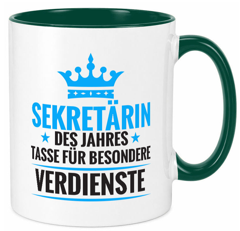 Besonderer Verdienst: Sekretärin | Büro Humor Arbeit Kollegen Geschenkidee Tasse