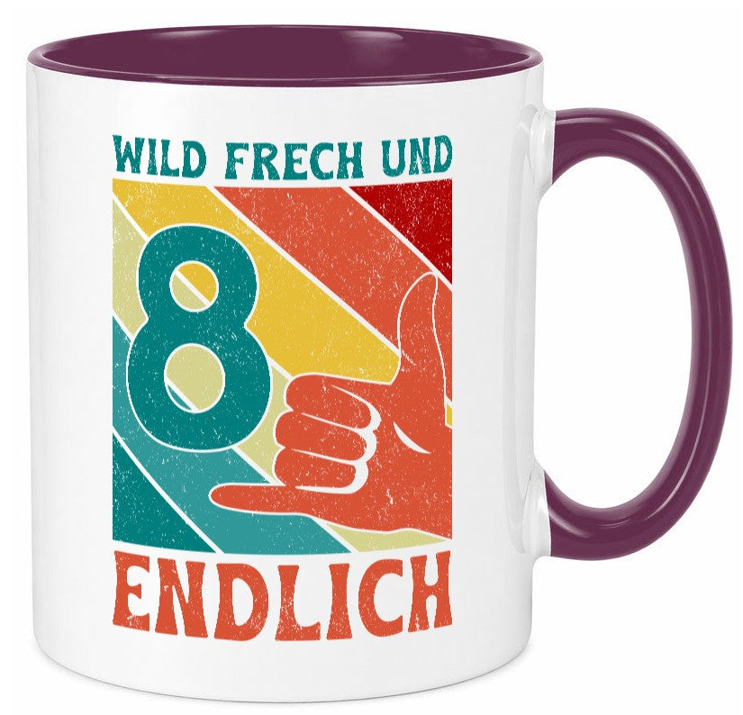 8. Geburtstag | 8 Jahre Wild und Frech Humor Geschenkidee Tasse
