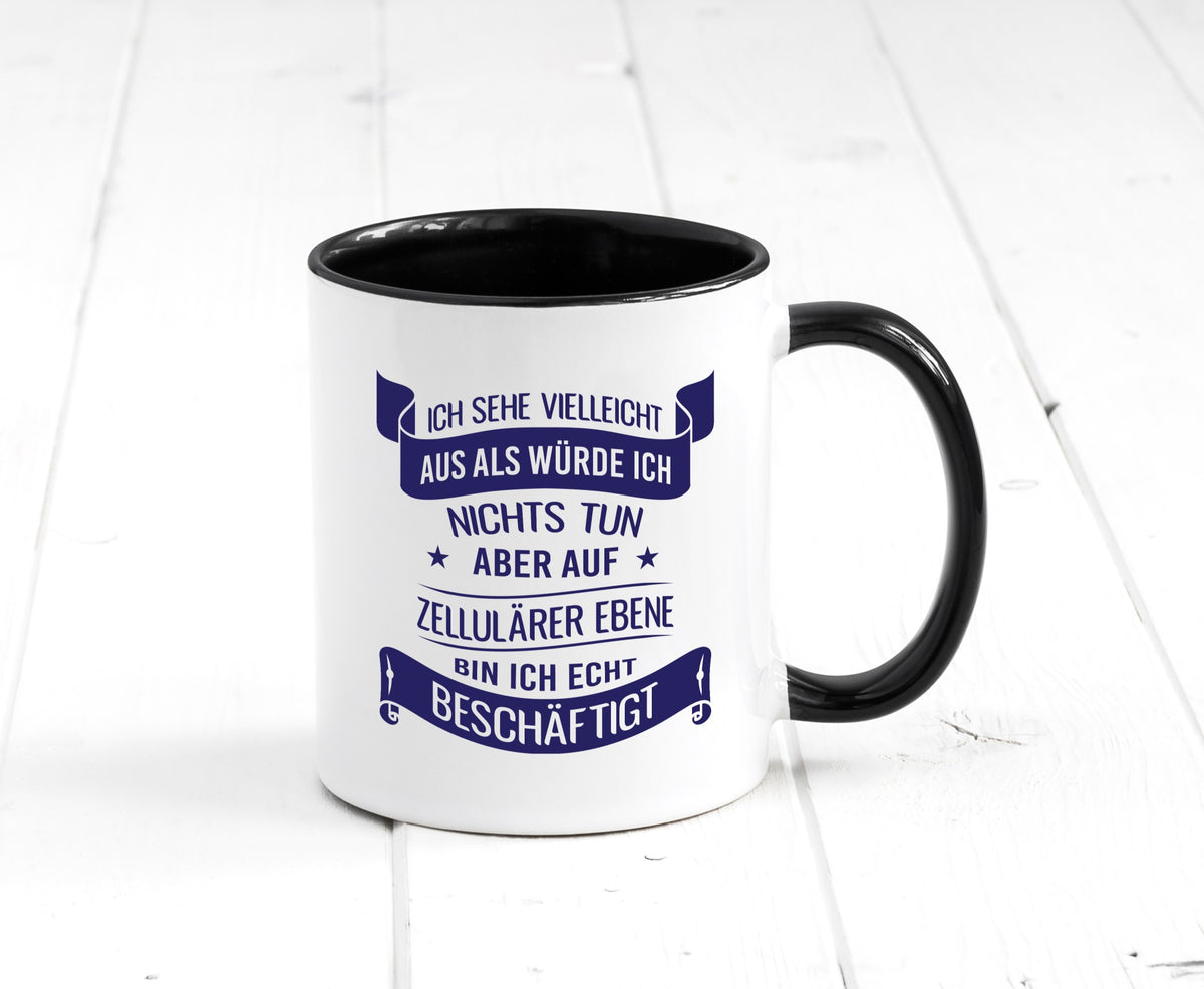 Sehe aus als würde ich nichts tun, bin beschäftigt | Sterne Geschenk Humor Tasse