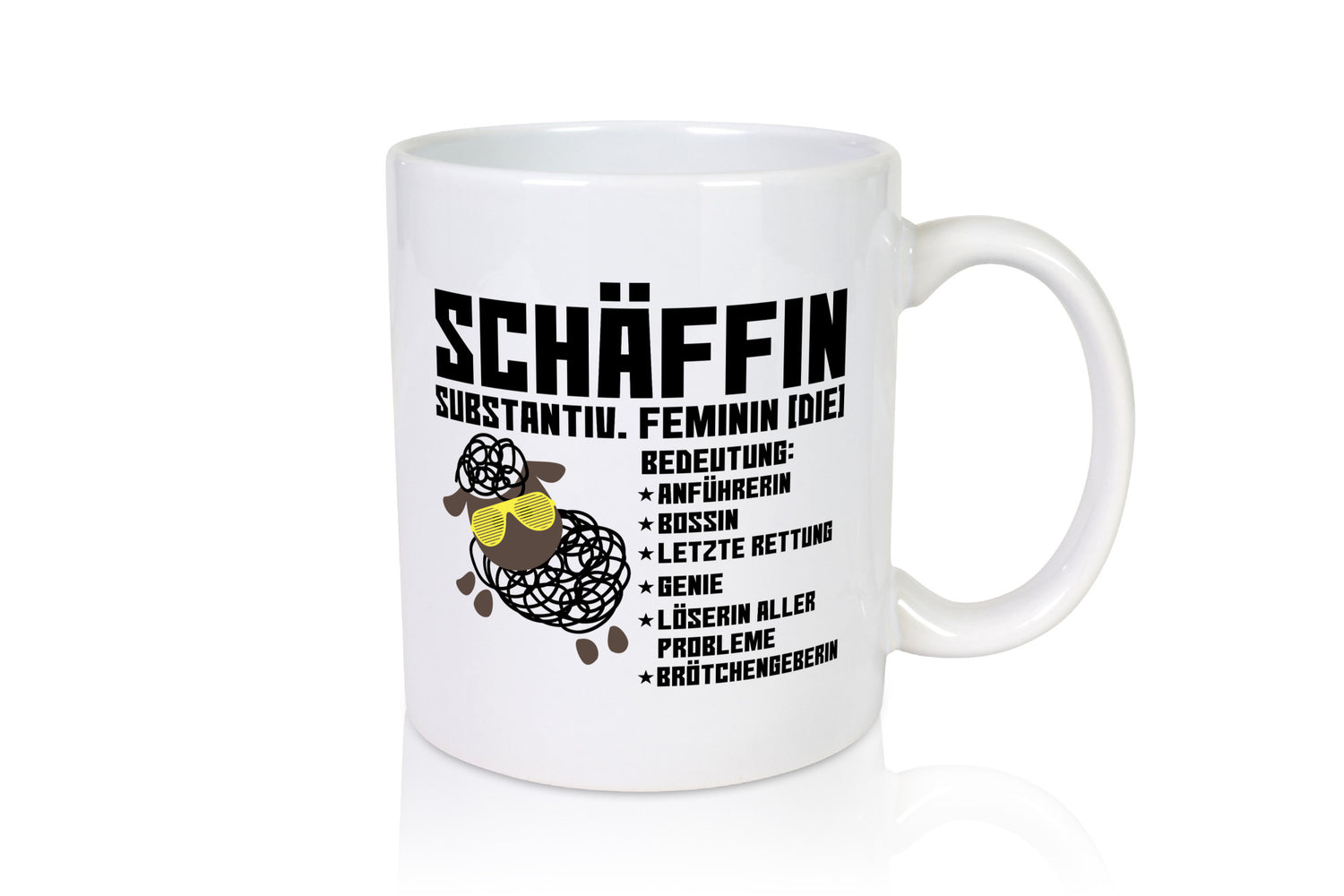Schäffin | Chefin Büro| Arbeit lustiges Schaf mit Tasse Geschenkidee Kollegen