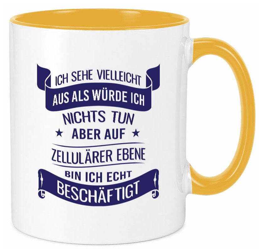Sehe aus als würde ich nichts tun, bin beschäftigt | Sterne Geschenk Humor Tasse