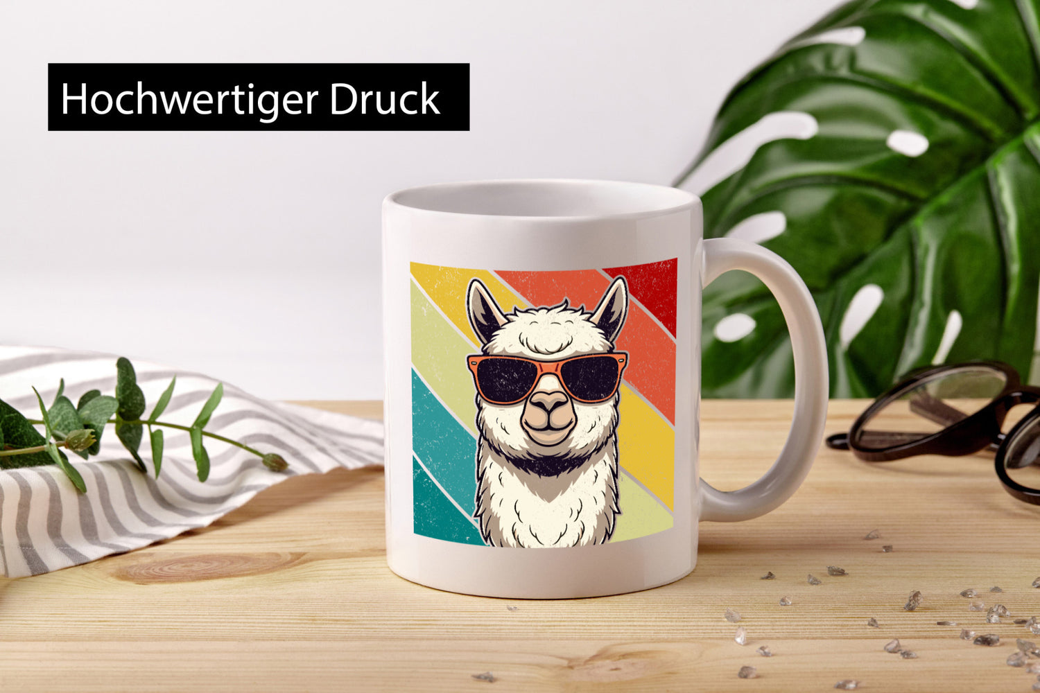 Lama | Retro Alpaka mit Sonnenbrille Geschenk Humor Geschenkidee lustiger